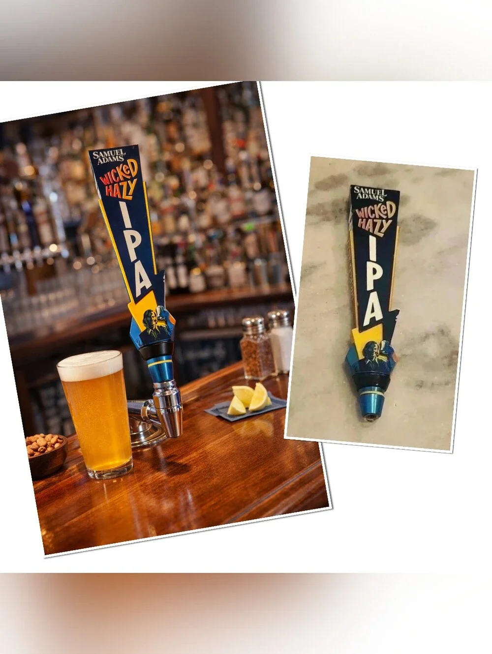 Samuel Adam's Wicked Hazy Ipa Beer handle tap